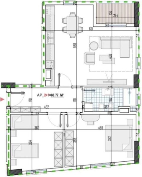 Paskuqan, Shesim Apartament 2+1 te Perfunduar