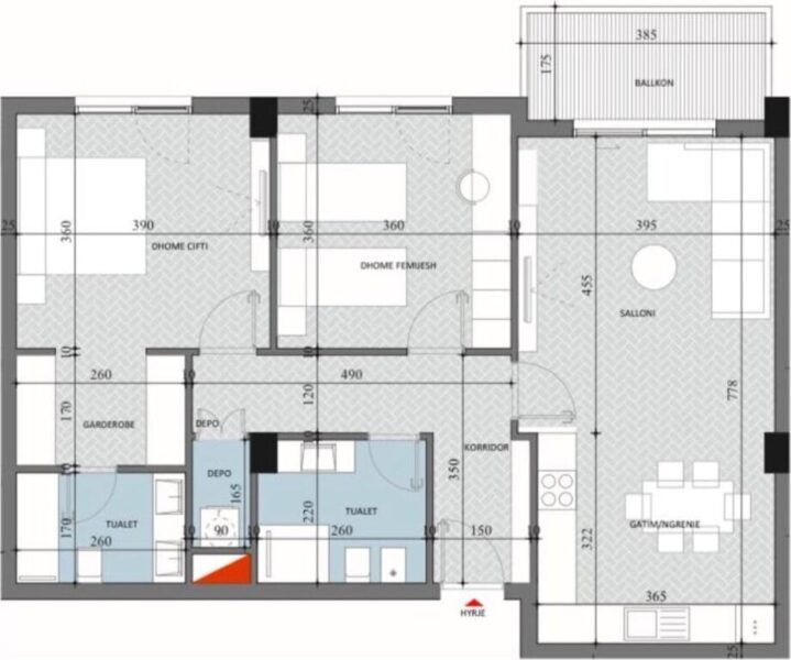 Okazion 1000€/m2, Paskuqan, Diellon 2, Shesim Apartament 2+1 me Depo